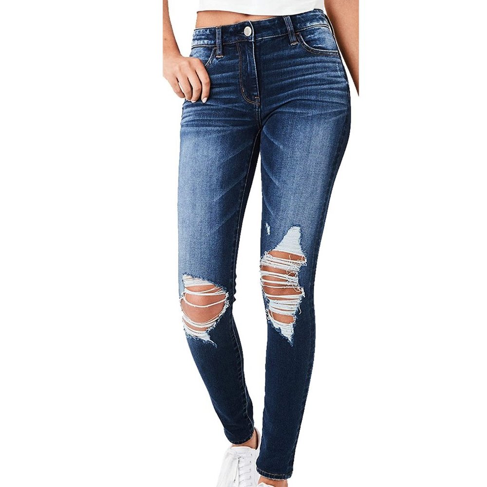 Size 0 Short American Eagle Dark Ripped Jeggings